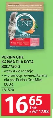 Karma dla kota Purina One 800 g promocja w Selgros