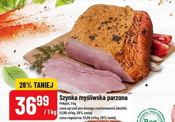 Szynka myśliwska parzona promocja w POLOmarket