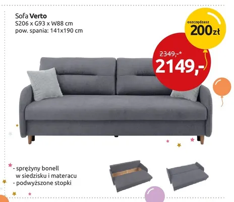 Sofa Verto promocja w Black Red White