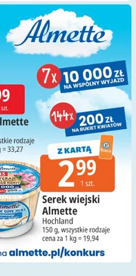 Serek wiejski Almette Hochland kremowy z dodatkiem twarożku 150g promocja w Leclerc