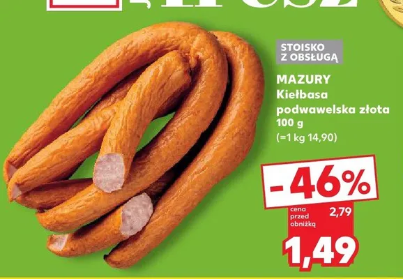 Kiełbasa podwawelska złota Mazury promocja w Kaufland