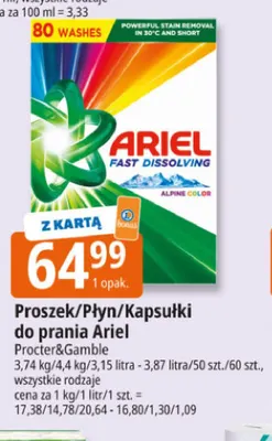Kapsułki do prania Ariel promocja w Leclerc