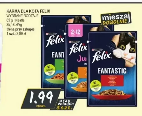 Karma dla kota Felix Junior Fantastic promocja w Słoneczko