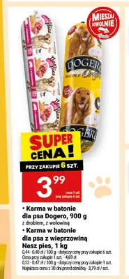 Karma w batonie dla psa Dogero z drobiem promocja w Twój Market
