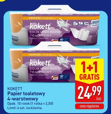 Papier toaletowy 4-warstwowy Kokett 10-pak promocja w Aldi