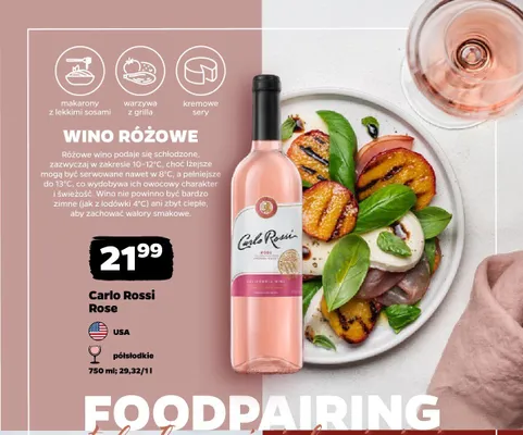 Wino różowe Carlo Rossi Rose promocja w Netto