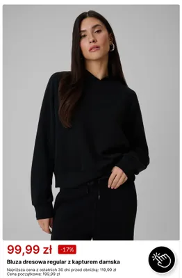 Bluza dresowa regular z kapturem damska promocja w 4F