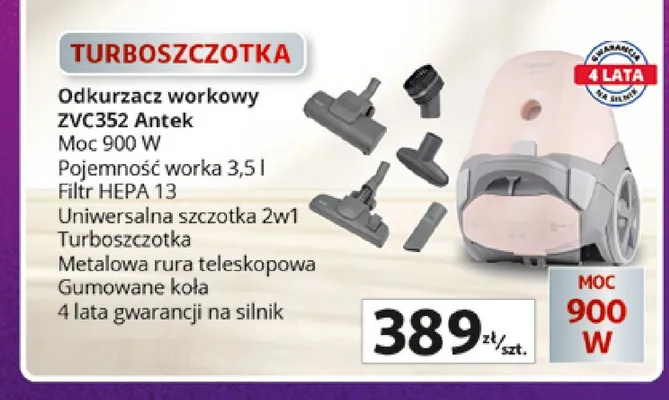 Odkurzacz workowy Zelmer ZVC352 Antek promocja w Auchan