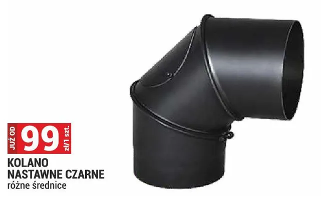 Kolano nastawne czarne różne średnice promocja w Merkury Market