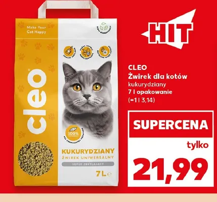 Żwirek dla kotów kukurydziany Cleo promocja w Kaufland