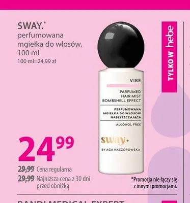 Perfumowana mgiełka do włosów Sway promocja w Hebe