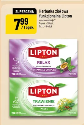 Herbatka ziołowa funkcjonalna Lipton Trawienie promocja w POLOmarket