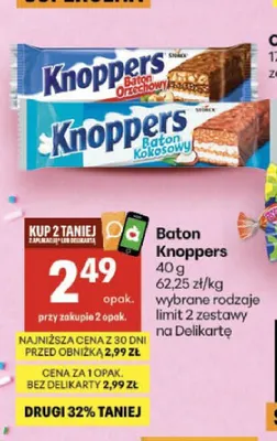 Baton Knoppers Orzechowy promocja w Delikatesy Centrum