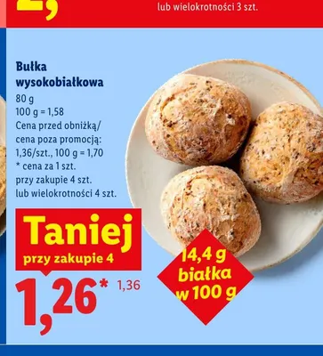 Bułka wysokobiałkowa promocja w Lidl