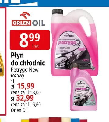 Płyn do chłodnic Orlen Oil Petrygo New różowy 1 l promocja w Leclerc