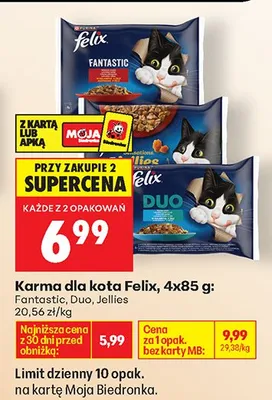 Karma dla kota Fantastic, 4x85g promocja w Biedronka
