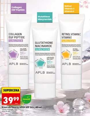 Krem do twarzy APLB Retinol Vitamin C Vitamin E Sunscreen SPF 50+ promocja w Biedronka