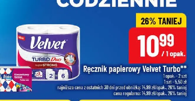 Ręcznik papierowy Velvet Turbo Duo 2-pak promocja w POLOmarket