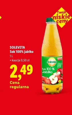 Sok jabłko Solevita 100% promocja w Lidl