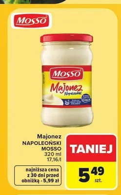 Majonez Napoleoński Mosso promocja w Carrefour Market