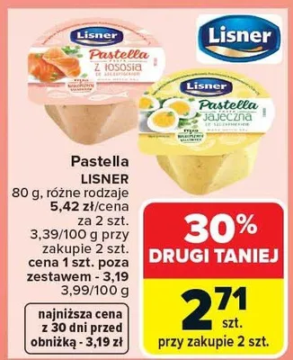 Pastella Lisner 80g, różne rodzaje promocja w Carrefour Market