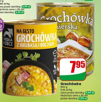 Grochówka na gęsto z kiełbasą i boczkiem Męska Rzecz promocja w Dino