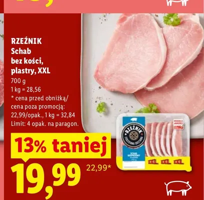 Schab bez kości plastry XXL Rzeźnik promocja w Lidl