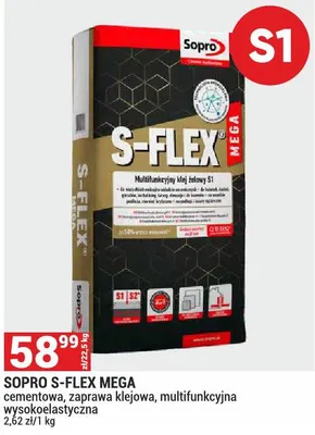 Sopro S-Flex Mega S1 cementowa zaprawa klejowa multifunkcyjna wysokoelastyczna promocja w Merkury Market