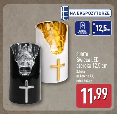 Świeca LED szeroka 12,5 cm Subito promocja w Aldi