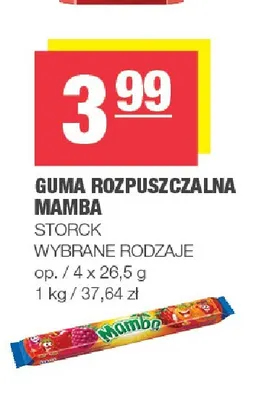 Guma rozpuszczalna Mamba 4-pak promocja w SPAR