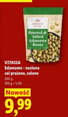 Edamame nasiona soi prażone solone Vitasia promocja w Lidl