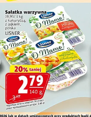 Sałatka warzywna O Mamo! z jajkiem Lisner promocja w Prim Market