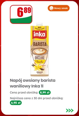 Napój owsiany barista waniliowy Inka promocja w Dino
