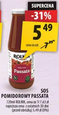 Sos pomidorowy passata Rolnik promocja w Arhelan
