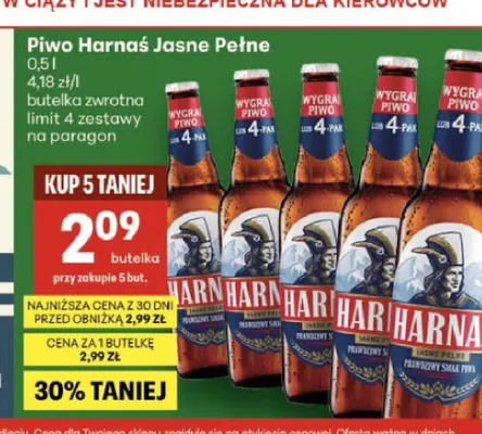 Piwo Harnaś promocja w Delikatesy Centrum