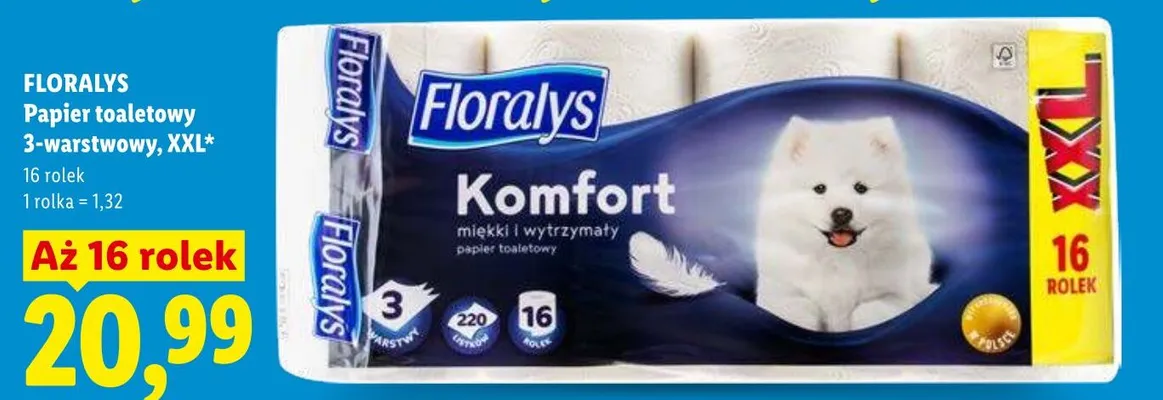 Papier toaletowy 3-warstwowy, XXL promocja w Lidl