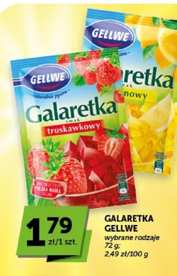 Galaretka o smaku cytrynowym Gellwe promocja w Euro Sklep