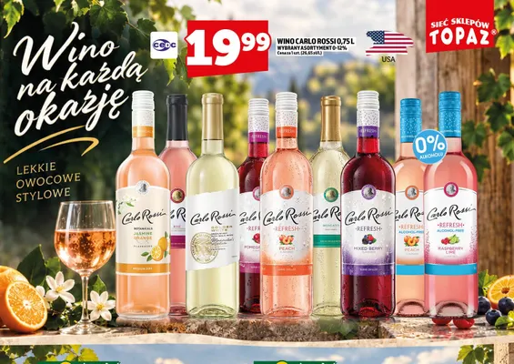 Wino białe Carlo Rossi Botanicals Jasmine Orange promocja w TOPAZ