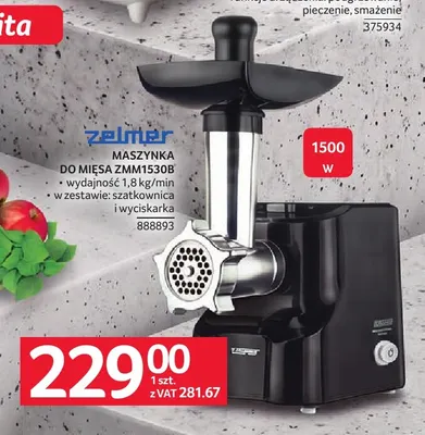Maszynka do mięsa ZMM1530B Zelmer promocja w Selgros