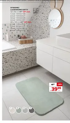 Dywaniki łazienkowe Softy 60x100 cm promocja w Komfort