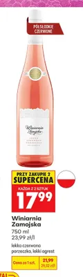 Wino różowe Winiarnia Zamojska lekka czerwona porzeczka promocja w Biedronka