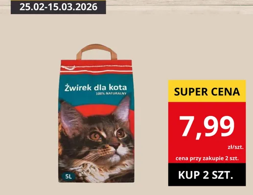 Żwirek dla kota promocja w Supeco