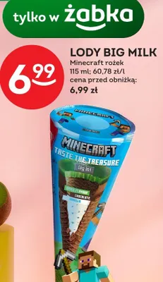 Lody Big Milk Minecraft rożek promocja w Żabka