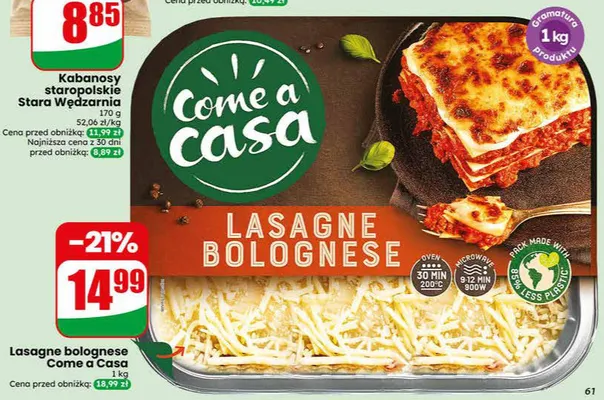 Lasagne bolognese Come a Casa promocja w Dino