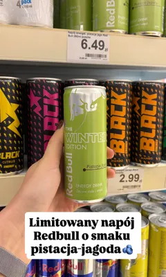 Napój energetyczny Red Bull The Winter Edition pistacja-jagoda promocja w Dino