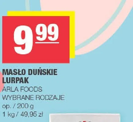 Masło duńskie Lurpak promocja w SPAR