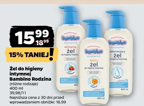 Żel do higieny intymnej Bambino Rodzina promocja w Netto