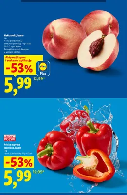 Nektarynki luzem promocja w Lidl