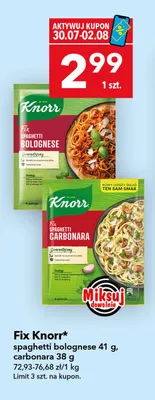 Fix Knorr carbonara promocja w LEWIATAN