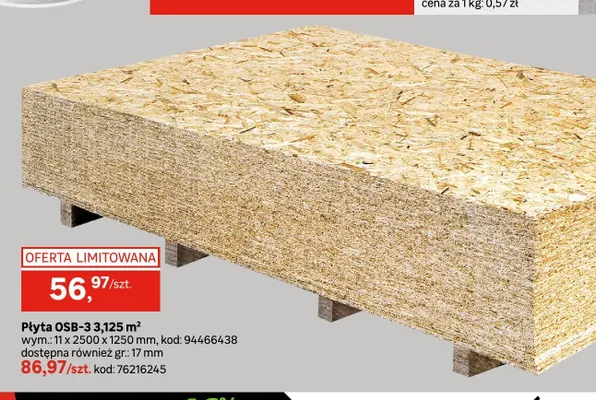 Płyta OSB-3 11 mm promocja w Leroy Merlin
